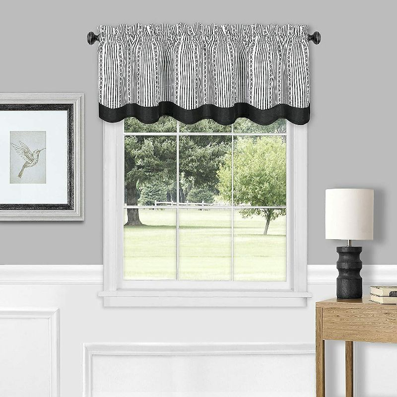Kate Aurora Country Farmhouse Striped Window Valance Curtain Treatments - Assorted Colors, 2 of 4