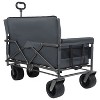 CAVINAS 3-in-1 Convertible Folding Wagon Cart, 500lbs Heavy-Duty Shopping Cart with Bench Seat & Storage, Wagon for Camping, Sports - 2 of 4