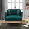 CAINAS 3-in-1 Convertible Accent Chair Bed with Adjustable Back&2 Pillows,Luxury Velvet Armchair Chaise Lounge for Living Room&Bedroom - 2 of 4