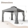 EAGLE PEAK 10'x10'Double Roof Outdoor Patio Gazebo with Mesh Netting - 2 of 4