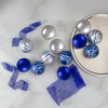 Northlight 12ct Blue and Silver Glitter Shatterproof 2-Finish Ball Christmas Ornaments 2.25" - 2 of 4