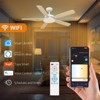 TALOYA T5 52 in. White Indoor Smart Ceiling Fan with Dimmable LED Light Compatible with Google Home Alexa App Control - 3 of 4