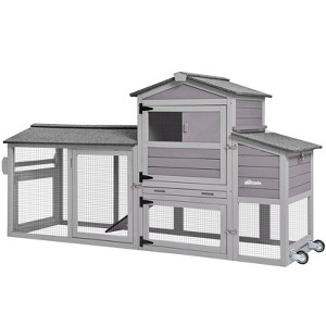 Aivituvin 80.59" Mobile Chicken Tractor Hutch for 2-3 Chickens( Inner Space 18.47ft²)- AIR61 - 1 of 4