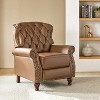 Justine Transitiona Wooden Upholstery Genuine Leather Recliner with Nailhead Trim for Living Room and Bedroom  | ARTFUL LIVING DESIGN - 2 of 4