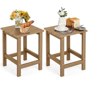 Tangkula 2PCS 14" Patio Adirondack Side Table HDPE Square Weather Resistant Garden - 1 of 4