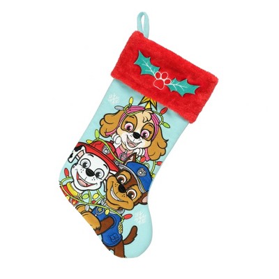 Paw Patrol Applique Christmas Stocking with Red Cuff