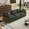 Loveseat/3-seat Sectional Sofa Features a Deep Seat 4 Pillows Corduroy Serpentine Springs Solid Wood Frame Removable Footstool for Living Rooms - 2 of 4