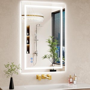 24x36 Inch LED Bathroom Mirror with Anti-Fog, Dimmable Backlit & Frontlit, 3 Color Temperatures - 1 of 4