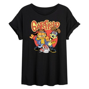 Women's - Garfield - Garfield And Odie Logo Oversized Graphic T-Shirt - 1 of 4