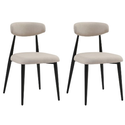 CAVINAS 19" Upholstery Dining Chairs,Set of 2/4/6,Modern Restuarant Chairs with Curved Backrest and Metal Legs,Dining Furniture Chair