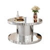 Bella Depot Luxury Sliver Mirror Coffee Table with Fluted Tempered Glass, Modern Sofa Side Table - 4 of 4