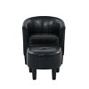 PU Leather Barrel Chair with Ottoman,Modern Accent Armchair Set with Tufted Seat and Round Footstool for Living Room-The Pop Home - 2 of 4