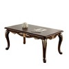1pc Rectangle Coffee Table Curved Legs Carved Details Design With Gold Highlight Elegant Look Solid Wood Structure - 2 of 4