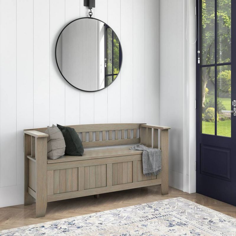 WyndenHall Normandy Solid Wood Entryway Storage Bench, 3 of 7