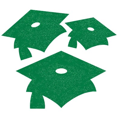 36ct Mortarboard Graduation Cutouts Green