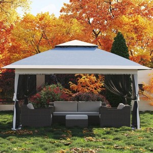 Jojoka 12x12 Pop Up Gazebo with Mosquito Netting,Outdoor Gazebo with 4 Sandbags & Wheeled Bag for Backyard - 1 of 4