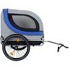 49'' Folding Dog Bike Trailer,All Terrain Pet Carrier with Steel Frame,Mesh Windows,Rain Cover And Hitch for Outdoor Biking–LAOTIES - 3 of 4