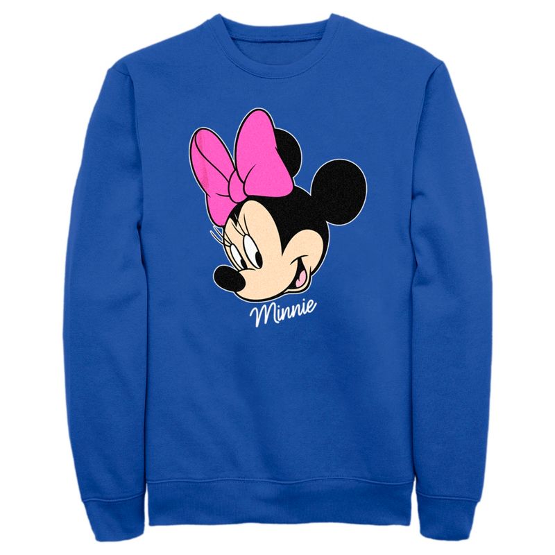 Men's Mickey & Friends Minnie Mouse Portrait Sweatshirt, 1 of 5