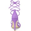Allegra K Women's Open Toe Lace Up Tie Back Strappy Stiletto Heels Sandals - 4 of 4