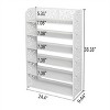SEVOBAL 6-Tier Hollow Carved Shoe Rack Board Shoe Storage Organizer Cabinet for Narrow Entryway Space-Saving Boots Display, White, 39.76"*10.43"*4.72" - 3 of 4