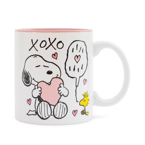 Silver Buffalo Peanuts Snoopy and Woodstock Valentine's Day "XOXO" Ceramic Mug | Hold 20 Ounces - 1 of 4