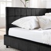 ORRD Full Size Velvet Upholstered Bed Frame with Tufted Backrest & Armrests – Black - 4 of 4