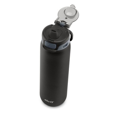 Ello Pop and Fill 22oz Stainless Steel Water Bottle Black