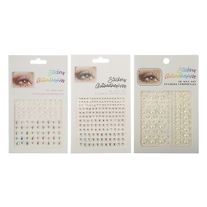 Unique Bargains Eye-catching Face Rhinestone Stickers 3 Pcs - 1 of 4