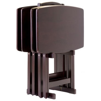 Dylan Espresso Wood 5-Piece Snack Table Set