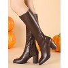 Allegra K Women's Halloween Round Toe Side Zip Block Heels Knee High Boots - 2 of 4