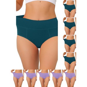 INSPIRE CHIC Women's High Waist Available in Plus Size Tummy Control Briefs 10 Packs - 1 of 4