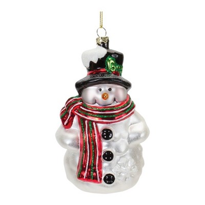 Melrose Glittered Glass Snowman Ornament (Set of 6)