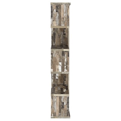 Rustic Salvaged Cabin Brown Wooden 5-Tier Bookcase
