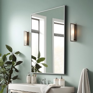 SpassWay Metal Bathroom/Vanity Mirror Modern Accent Mirror for Living Room Bathroom Bedroom Entryway Black/Gold/Silver - 1 of 4