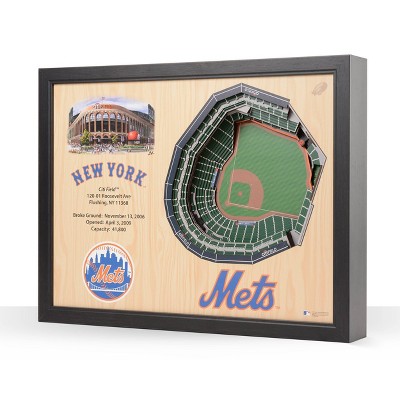 Mlb New York Mets Baseball Logo Glass Framed Panel : Target