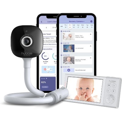 Hubble Go Baby Smart 2K UHD Baby Monitor with Advanced AI Features including Covered Face, Cry & Rollover Detection, Sleep Analytics and Sleep Trainer