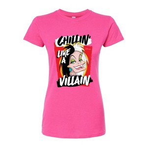 Women's - Disney Villains - Cruella Chillin Like A Villain Juniors Fitted Graphic T-Shirt - 1 of 3