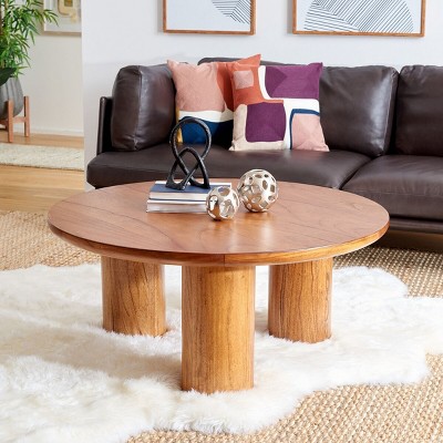 Mork 3 Leg Round Coffee Table - Natural - Safavieh