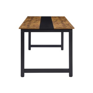 GlasFlength Desks Metal Frame Rustic Computer Desk Gaming Desk Home Office Desk Simple Design for Small Spaces, Brown, 79.53"*31.5"*29.13" - 1 of 4