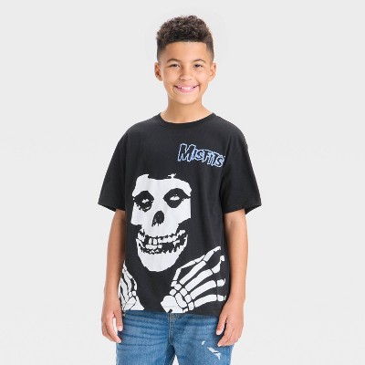 Boys' Misfits Skeleton Short Sleeve Graphic T-Shirt - Black