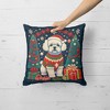 Angel Sar Bichon Frise Christmas Throw Pillow, 14x14 Inch Machine Washable Decorative Pillow, Indoor Outdoor Couch Bed Patio Pillow with Dog Pattern - 3 of 4