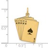 Black Bow Jewelry 14k Yellow Gold and Enamel Royal Flush Playing Cards Charm - 4 of 4