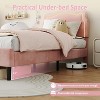 Velvet Upholstered Twin Platform Bed Frame with Height Adjustable Headboard, RGB LED Lights - 3 of 4