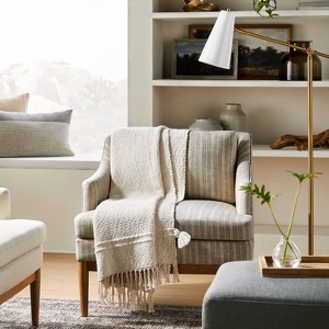 Howell Upholstered Accent Chair with Wood Base - Threshold™ designed with Studio McGee - 1 of 4