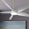 60" Minka Aire Ellipse Brushed Nickel and Silver LED Smart Ceiling Fan Modern with Down-rod and Remote for Living Room Kitchen Bedroom Dining Garage - 2 of 4