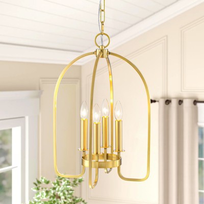 Rennnsan Syllen 14"W 4-Light Lantern Classic Dimmable Chandelier in Gold