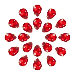 Unique Bargains Glass Craft Embellishments Flat Back Four Claws Teardrop Gems 20 Pcs - 1 of 4