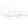 vidaXL Metal Bed Frame without Mattress with Footboard White 76"x79.9" - 3 of 4