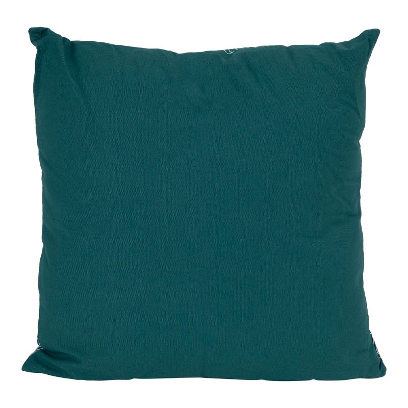 Northlight 17" Square Tropical Leaf Canvas Indoor Throw Pillow - Teal Green, 4 of 5