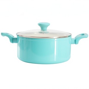 Martha Stewart Everyday Rexford 5 Quart Ceramic Nonstick Aluminum Dutch Oven in Teal - 1 of 4